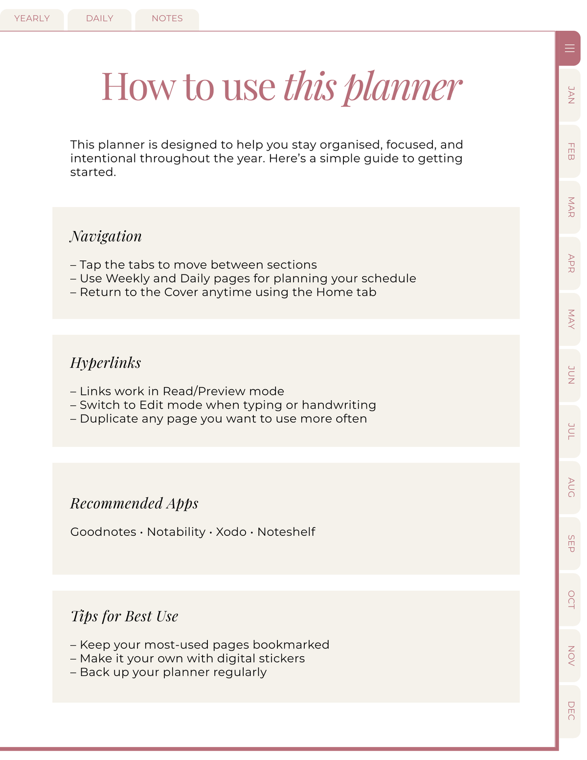 The Soft Life Method Undated Digital Planner