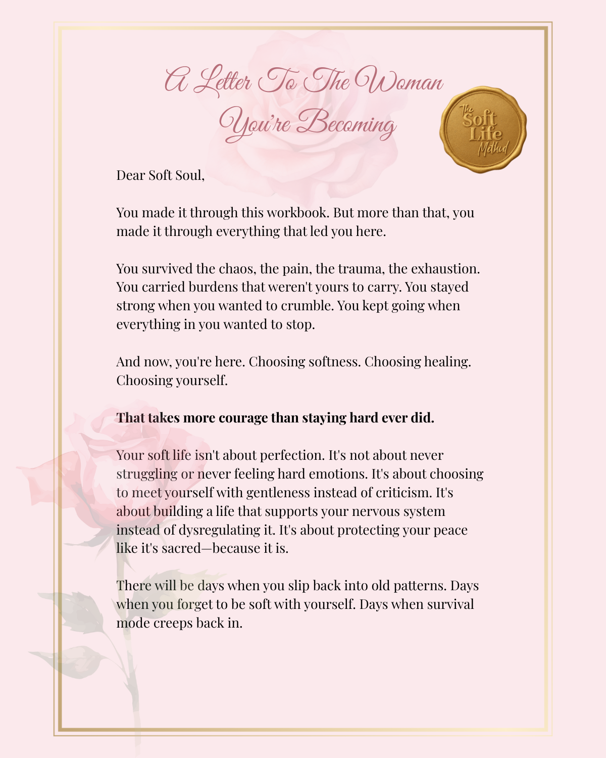 The Soft Life Method Workbook